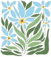 Illustration of Flowers and leaves design for templates, watercolor style.