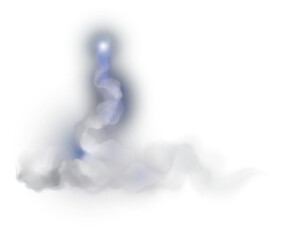 Rocket launch smoke trails