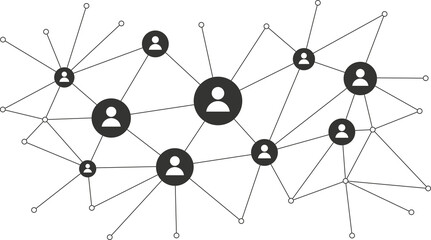 Human connecting social networking concept