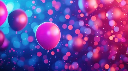 Neon Balloons Celebration: A Vivid Dreamlike Party Scene
