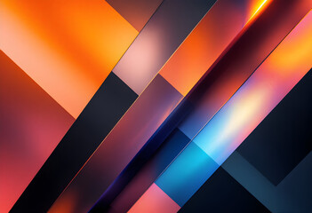 Obraz premium Abstract Geometric Design: Warm Hues and Diagonal Stripes