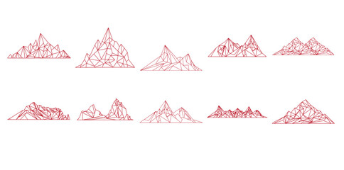 Polygon Mountain Vector Set