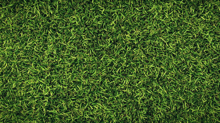 Lush green artificial turf providing a vibrant and natural look for outdoor and indoor spaces in bright sunlight. Generative AI