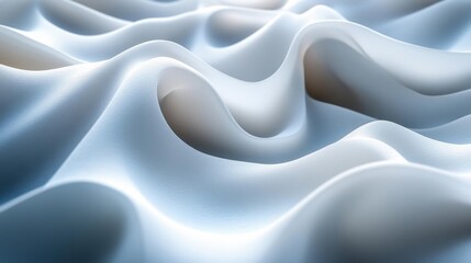 Obraz premium Abstract minimalist design with soft layers and curves futuristic aesthetic. Generative AI