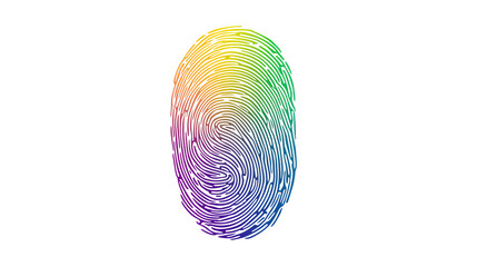 Vector illustration of a fingerprint in rainbow colors