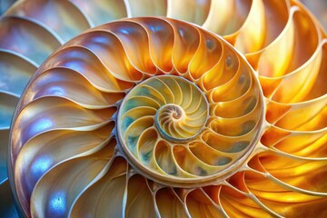 Nature's perfect spiral: the nautilus shell, showcasing Fibonacci's sequence and the golden ratio's elegance.