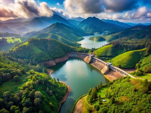 Drone Shot of Mattupetty Dam, Munnar, Kerala, India