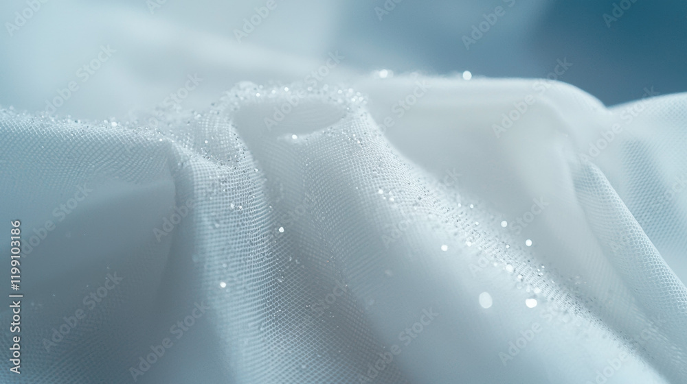 Aufkleber soft white fabric with sparkling details, creating elegant texture