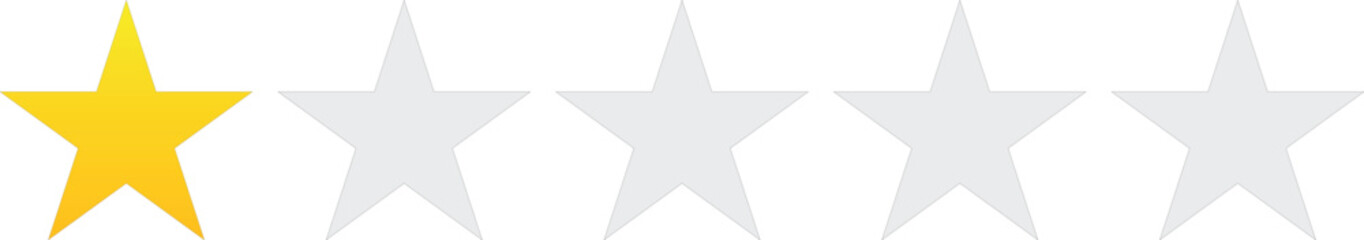 Obraz premium Set of yellow stars, rating symbol, service quality, minimal icon. Vector illustration on white background