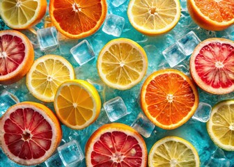 Sparkling citrus bliss: zesty orange and grapefruit's sunny refreshment.