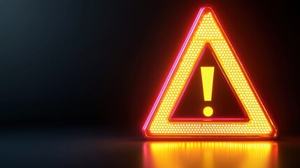 Glowing Neon Warning Sign: Urgent Attention Needed