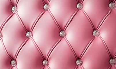 Fototapeta premium Leather texture surface with luxury seamless sewing thread diamond square shape pattern in pink color for background wallpaper and design, closeup