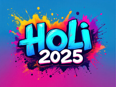 Vibrant holi 2025 festival design for celebration and posters