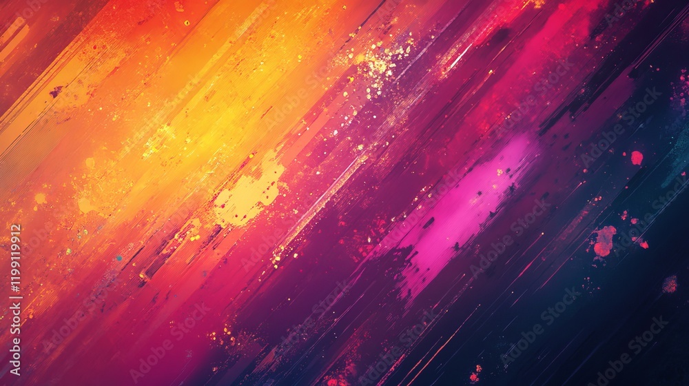 Poster Abstract art background with vibrant colors and dynamic lines