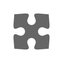 Jigsaw puzzle one color piece isolated