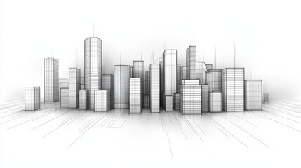 Wireframe Cityscape: A Modern Architectural Design