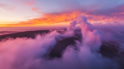 Fototapeta premium A surreal view of volcanic smoke billowing upward