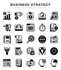 Business Strategy Icons Pack. Lineal Filled icons set. Lineal Filled icon collection set.