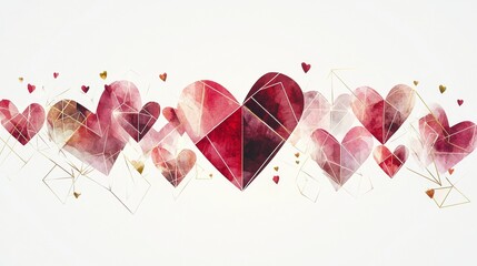 Colorful watercolor hearts create a festive and romantic atmosphere during a joyful celebration