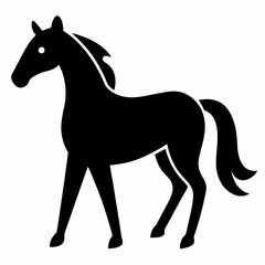 Horse vector icon on white background.