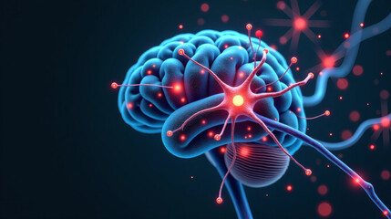 Fototapeta premium Neuroplasticity - Dynamic Neuronal Rewiring