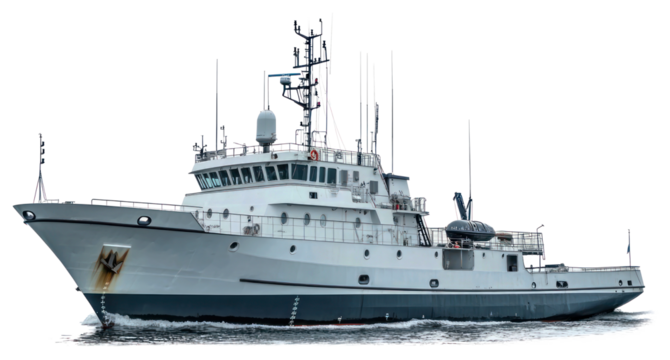 PNG Real modern patrol ship military boat transportation.