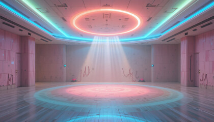 Obraz premium empty room with halo light