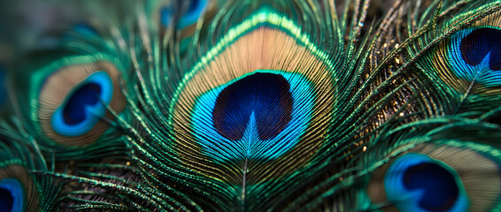 Fototapeta premium Colorful Peacock feather 