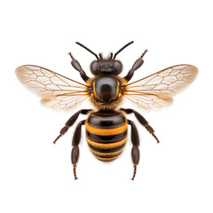 Fototapeta premium Vibrant Honeybee in Motion with Dynamic Buzzing Energy Lines and White Glow Isolated on Transparent Background