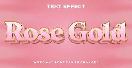 Rose gold editable text effect