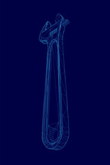 Blue image of a wrench. The wrench is shown in a 3D form, with a blue background. The wrench is shown in a very detailed and intricate manner, with many lines and curves