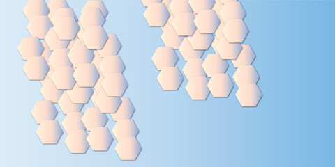 Abstract technology grey geometric hexagon on sky colour background concept design honeycomb shape vector.