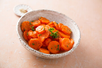 Healthy glazed carrot with parsley