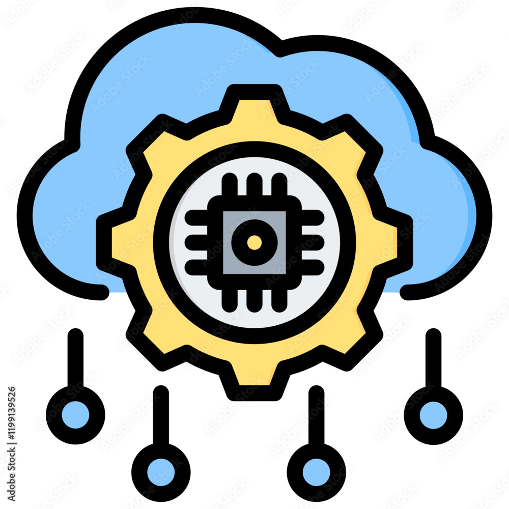 Poster Machine Learning Outline Color Icon