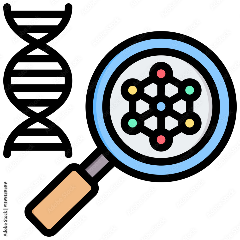 Aufkleber microarray outline color icon