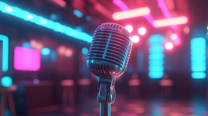 A microphone concept in 3D for music, studio, or karaoke. 