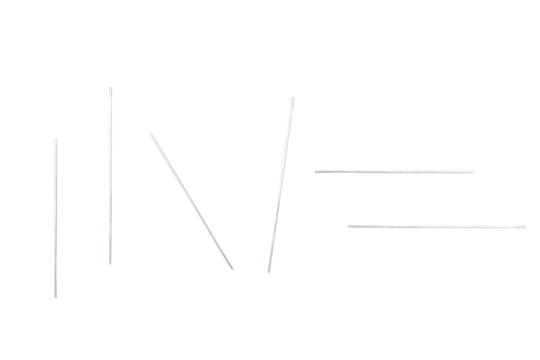 Straight metal wires. On isolated transparent background.