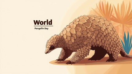 Fototapeta premium World Pangolin Day illustration