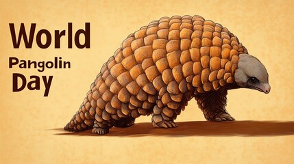 Fototapeta premium World Pangolin Day illustration