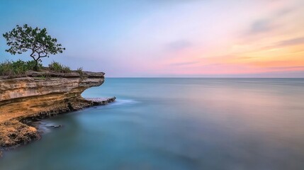 Serene Sunset Coastal Scene