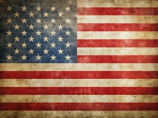 Minimalist Vintage American Flag: Patriotism, Stars, Stripes,  Retro, USA