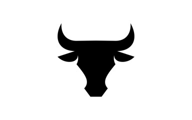 bull logo vector illustration, minimalist bull head logo template