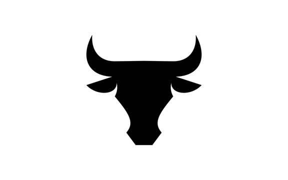 bull logo vector illustration, minimalist bull head logo template