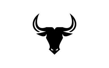 bull logo vector illustration, minimalist bull head logo template