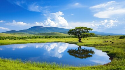 Fototapeta premium Tranquil Savanna Landscape