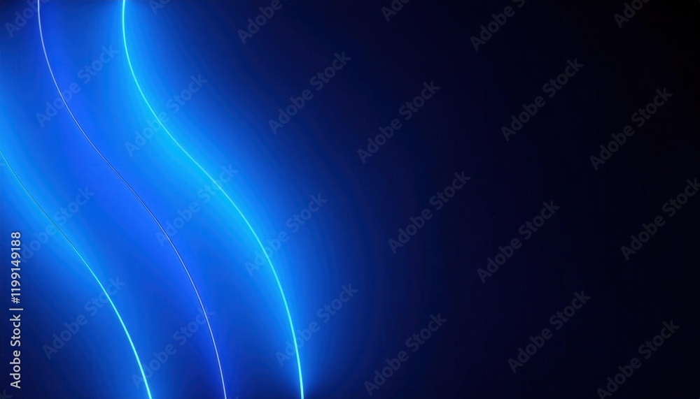 Aufkleber luminous blue abstract wave on dark background for modern digital design, futuristic graphics, or dy