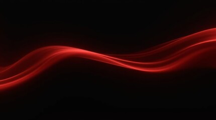 Elegant Red Wave on Black Background 