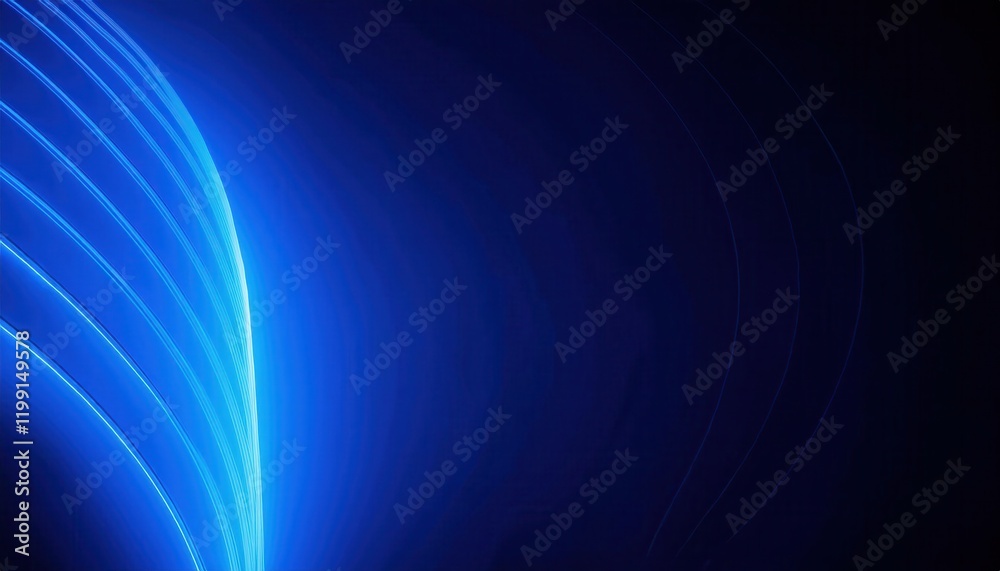 Aufkleber luminous blue abstract wave on dark background for modern digital design, futuristic graphics, or dy