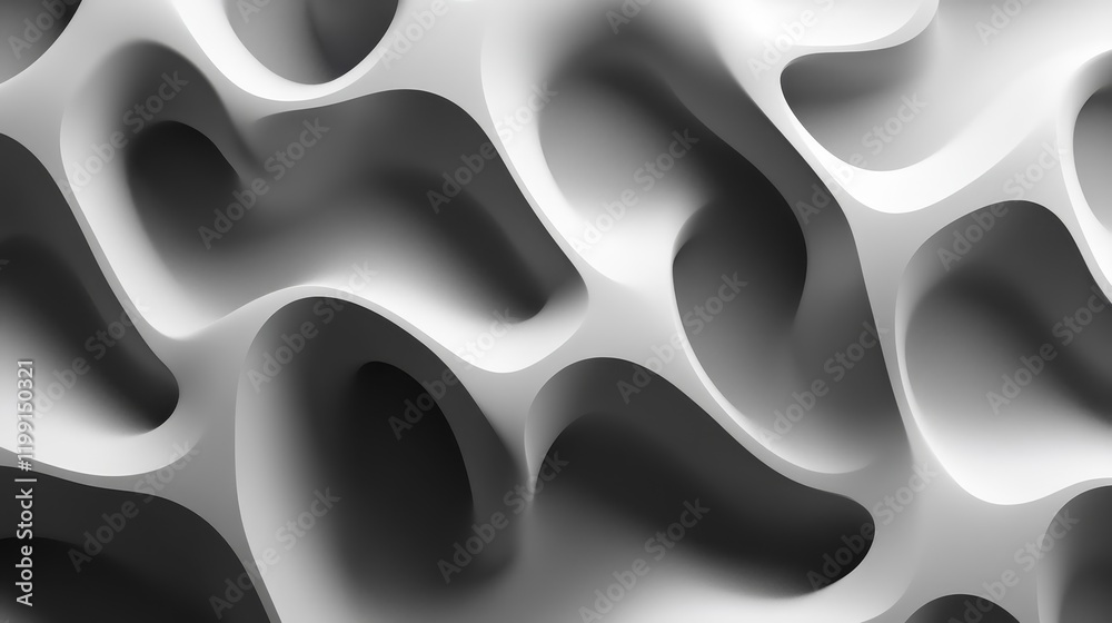 Poster abstract grayscale texture with organic shapes.