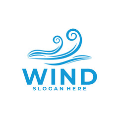 wind and wave logo design. Wave wind abstract vector logo icon